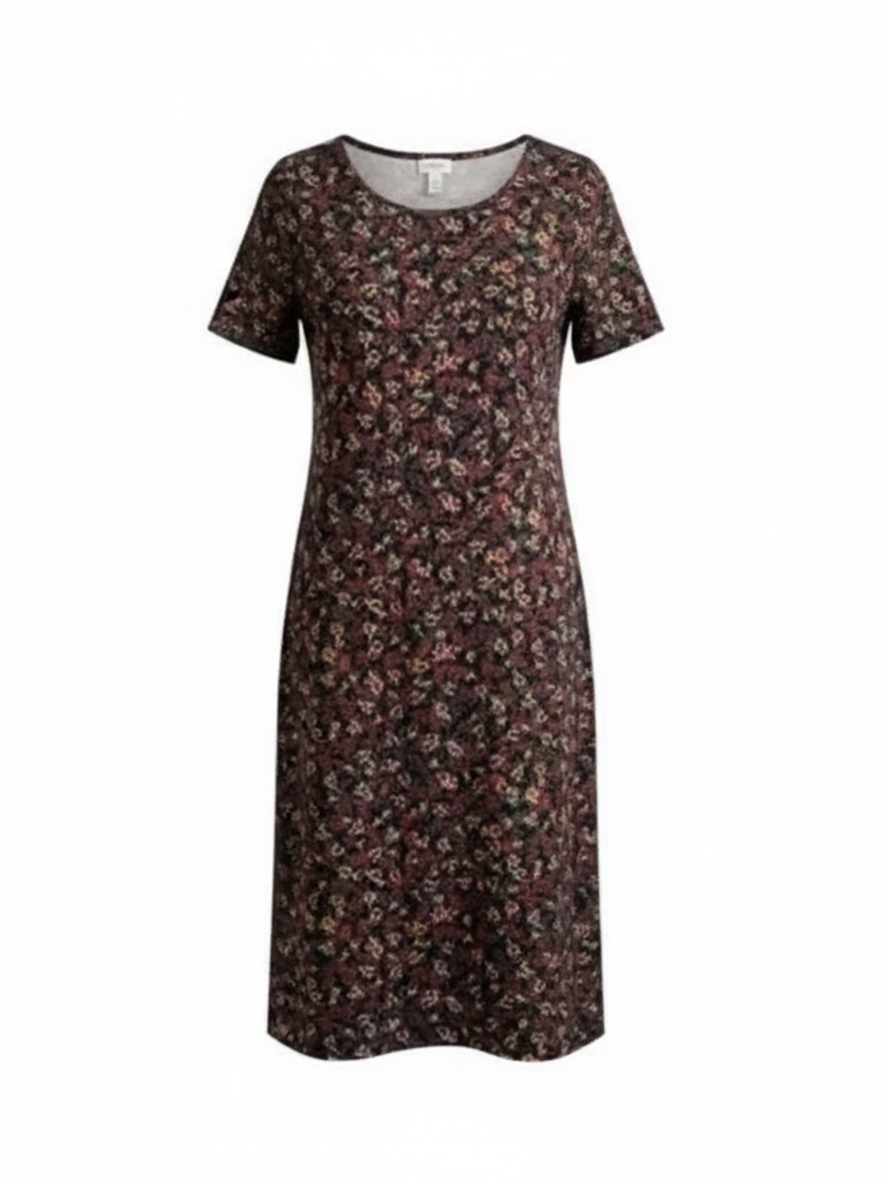 LuLaRoe Black Floral Leaf Print Short Sleeve Midi Dress XL